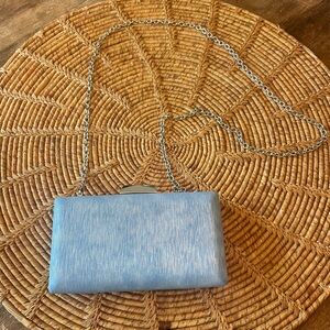 New Sondra Roberts Mini Light Blue with Silver Hardware 3 Way Bag